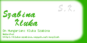szabina kluka business card